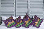 Ambesonne Mardi Gras Throw Pillow Cushion Case Pack of 4, Beads and Tassels - Image 2