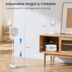 TriPole Portable Standing Fan, 8000mAh Rechargeable Oscillating Fan - Image 6
