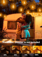 DAMAING LED String Lights Outside 36FT Weatherproof Patio Lights - Image 2