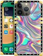 Compatible with iPhone 14 Pro Max Case, Holographic Abstract Iridescent by Unknown