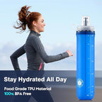 SLUXKE Soft Flask 2 Pack with Dust Cap, 17oz/500ml Flexible TPU Soft Water - Image 4