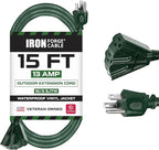 Iron Forge Cable 15ft Green Outdoor Extension Cord by IronForgeCable