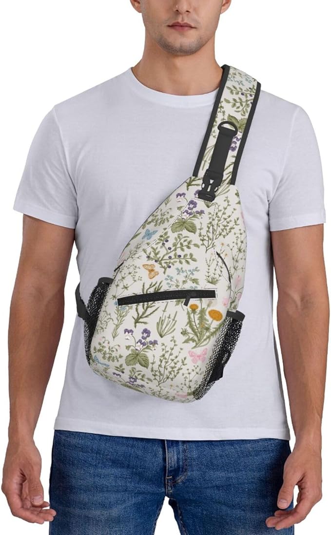 Tropical Floral Plant Crossbody Sling Bag - Image 6