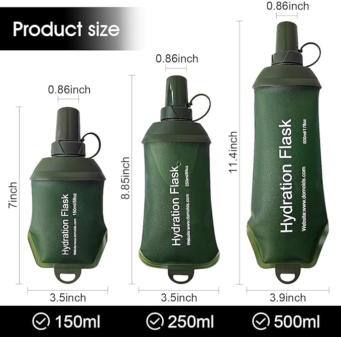 WILDREEDS 500ml Soft Flask, TPU Collapsible Soft Water Bottle - Image 3