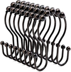 Bathway Shower Curtain Hooks Bronze Shower Curtain Rings Rust Proof Double Hook by Bathway