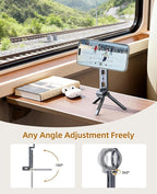 Magnetic Phone Tripod, 360°Rotating Adjustable Travel Tripod Mount, Foldable - Image 5