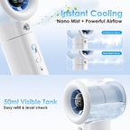 Portable Misting Fan Handheld Powerful Turbo Fan, 100 Speeds, 6000mAh - Image 3