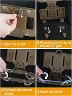 Tactical Gear Plate Carrier Vest Accessories Phone Chest Mount Holder - Image 6