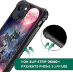 for iPhone 15 Case, Star Two Wolfs Howling Pattern Graphic Design Girl Boy Soft - Image 6