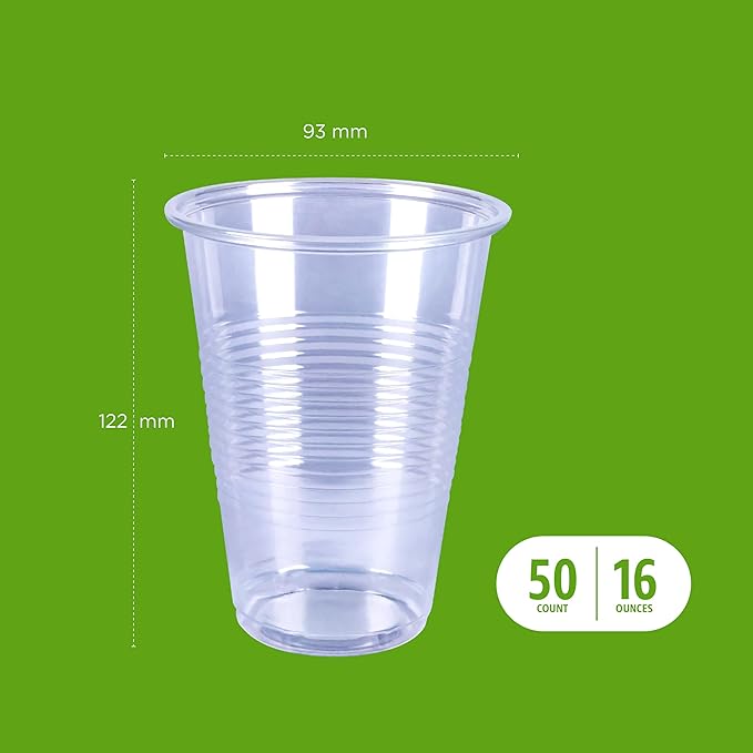 Amazon Basics Disposable Clear Plastic Cups - Image 4