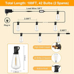 LumBelle Smart Outdoor String Lights, 100FT ST38 LED Patio Lights - Image 5