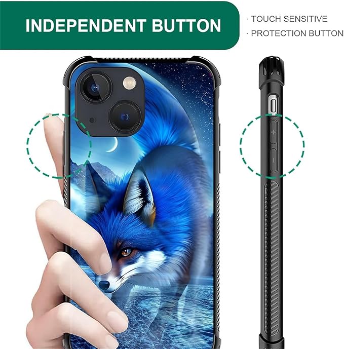 for iPhone 14 Case, Snowy Mountain Fox Lake Pattern Graphic Design Girl Boy - Image 4
