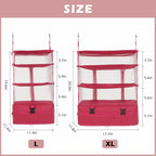Surblue Hanging 3-Shelf Closet Organizer Pocket Collapsible Washable Oxford - Image 5