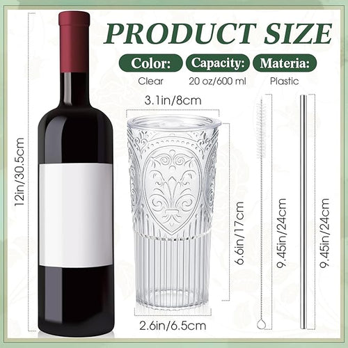 16 Set 20oz Vintage Plastic Tumbler - Image 2