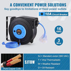 VEVOR Retractable Extension Cord Reel, 30 FT, Heavy Duty 16AWG/3C SJTOW - Image 4