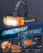 Headlamp Rechargeable 2PCS, 4500L Super Bright Light Bright LED Rechargeable - Image 5