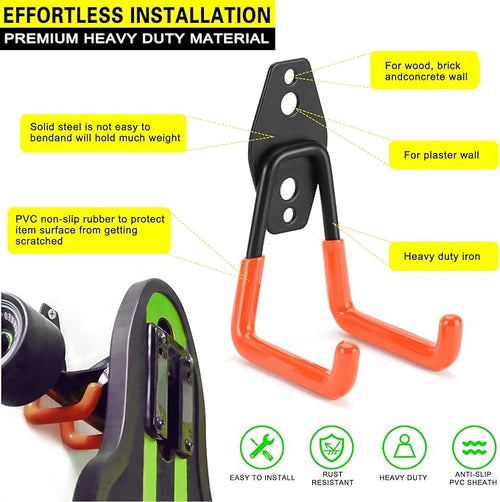 2 Pack Garage Hooks Heavy Duty Storage Organizer Wall Mount Power and Garden - Image 2