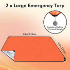 2 Pack Upgrade Survival Blanket – Insulated Thermal Reflective Tarp - Image 2