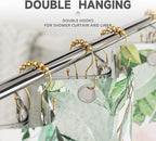 Bathway Shower Curtain Hooks, Shower Curtain Rings Rust Proof Double Hook - Image 6