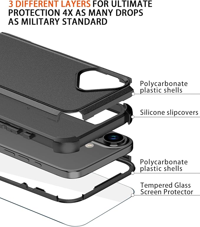 for iPhone 16 Case Heavy Duty Protection Phone Case Cover - Image 3