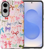 for Samsung Galaxy S25 Edge Case, HL2 Aesthetic Color Bow Tie Hybrid 2 Layer by Unknown