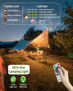 Solar Camping String Lights, 39.4 FT Fairy String Light, 4 in 1 Portable - Image 4