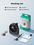 Aecooly Mini Portable USB Desk Fan, Small Enough to Hold 4.2 in Mighty Desktop - Image 8