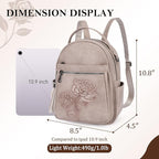 Mini Backpack Purse for Women, Embossed Leather Small Backpack Fashion Travel - Image 3