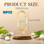 16 Pcs Carabiners Clip, Oval Shape Cute Carabiner Keychain Clip Aluminum Hook - Image 2