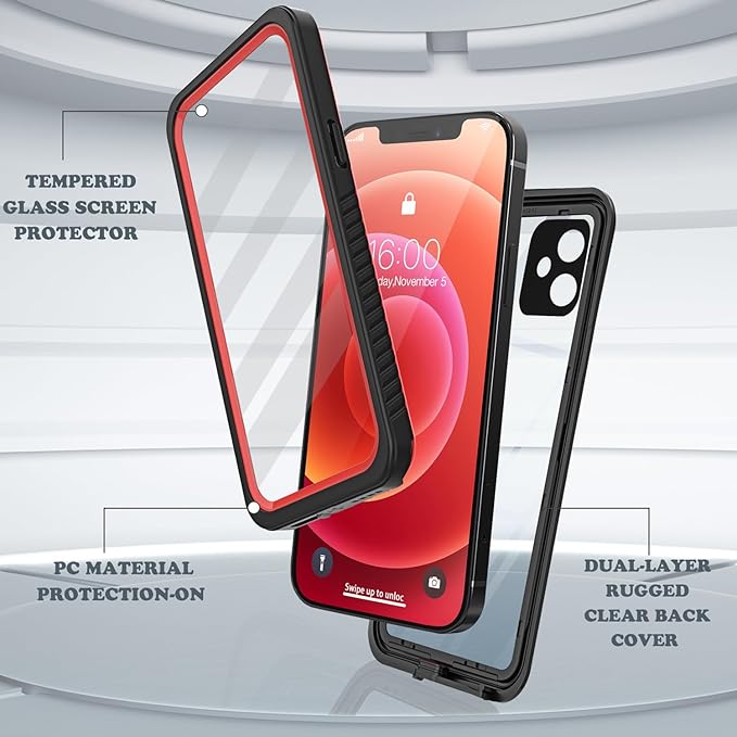 Diverbox for iPhone 12 Waterproof Case, Waterproof Shockproof Dustproof IP68 - Image 3