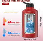 87oz Insulated Water Bottle, BPA Free&Leak Proof, 1.5 Gallon Stainless Steel - Image 3