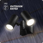 Globe Electric 180-Degree 22W Twin Head Black Hardwired Motion Activated - Image 3