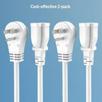 Cable Matters 2-Pack 16 AWG 360° Rotating Flat Plug Extension Cord - 3ft - Image 7