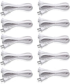 2 Prong Extension Cord, Safe for Home, Dorm Use White Extension Cord - Image 2