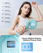 TUNISE Portable Handheld Fan, 180 Adjustable, 6 Speed Wind, USB Rechargeable - Image 5