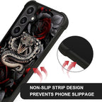 for Samsung Galaxy S23 FE Case, Entwined Rose Snake Pattern Graphic Design Girl - Image 5