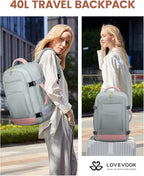 LOVEVOOK 40L Travel Backpack for Women Flight Approved, Carry on Backpack for - Image 6