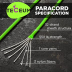 TECEUM 5/32" Paracord Rope 1000 – 1000ft / 200ft / 100ft / 50ft – Tactical - Image 2