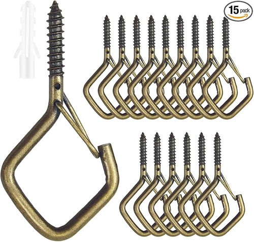15 Pcs Bronze Eye Hooks Screw Heavy Duty, Ceiling Hooks by Unknown