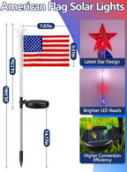 8 Pack American Flag Solar Lights Outdoor, 4th of July Decorations Red White - Image 2