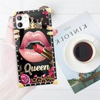 Compatible with iPhone 11 Case, Glitter Red Rose Queen Leopard Lipstick Luxury - Image 7