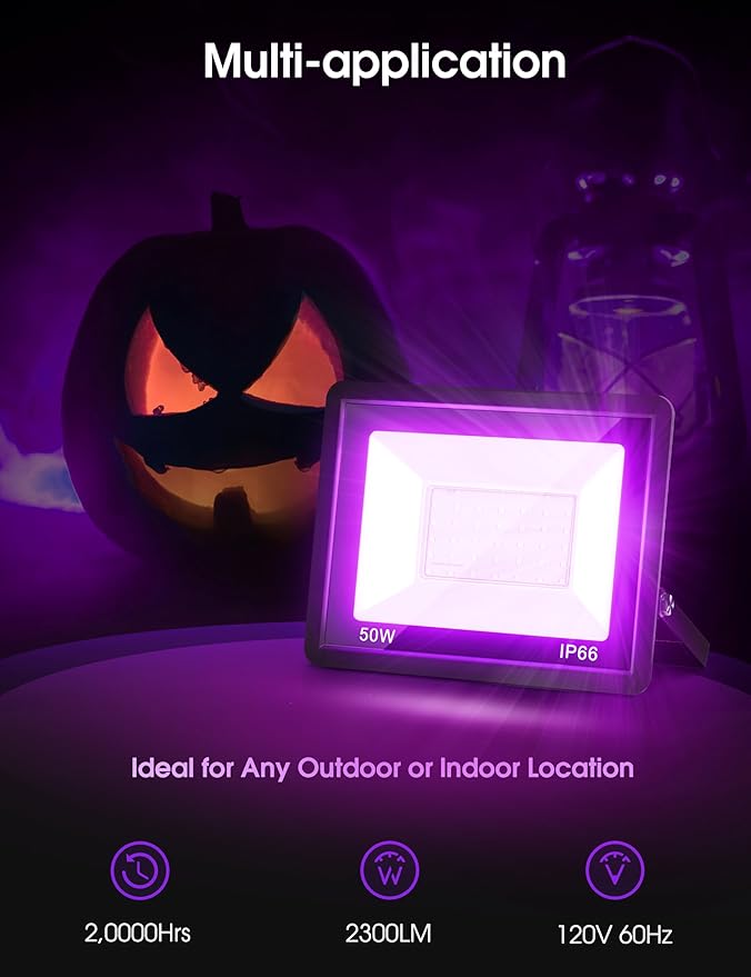 L LOHAS LED Purple Christmas Halloween Flood Light Outdoor,  - Image 6