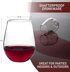 D'Eco Unbreakable Tritan Wine Glasses, 20 oz – Shatterproof, Crystal-Clear - Image 4