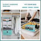 Surblue Hanging Closet Storage Bag Collapsible 3-Shelf Washable Oxford Fabric - Image 3