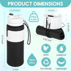 LemonRoad 2 Pcs 26 oz Silicone Collapsible Water Bottle, Portable Foldable - Image 2