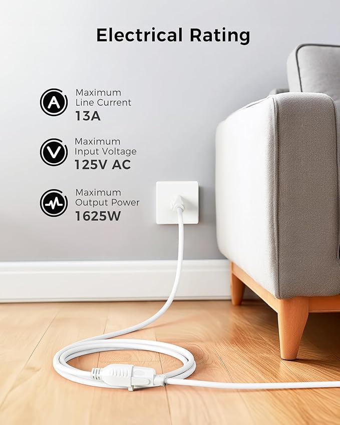 Cable Matters 2-Pack 16 AWG Heavy Duty 13A Power Extension Cord - 6ft - Image 2