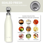 WATERSY Stainless Steel water bottles, 17oz/500ml Insulated Water Bottles - Image 8