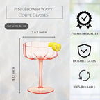 Khen Shatterproof Acrylic Flower Wavy Art Deco Martini, Champagne & Cocktail - Image 3
