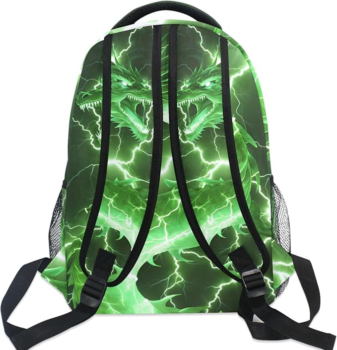 Wamika Dragon Backpack for Boys Girls Cool Green Fire Dinosaur Kids Backpacks - Image 7