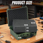 Jack Boss 16x 12.8x 6.8 Inch Hard Case, Portable Weather Waterproof Protective - Image 2